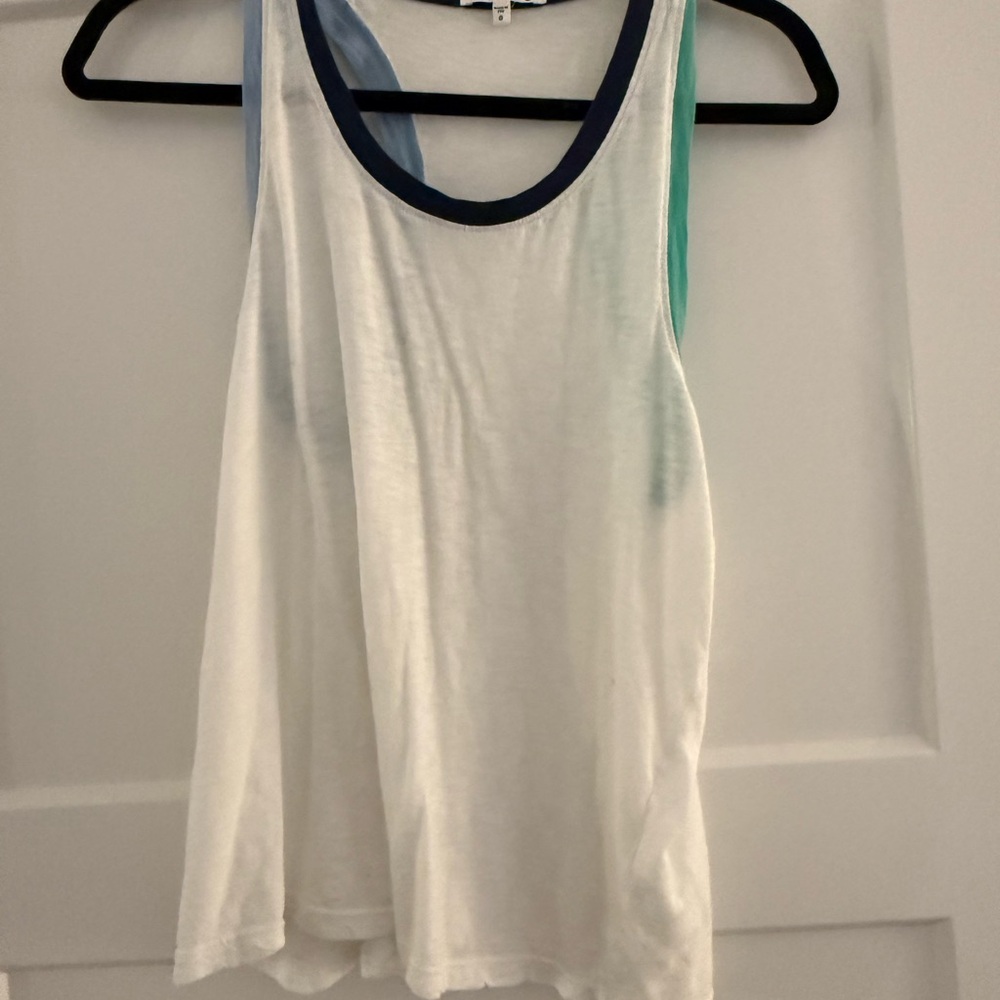 White and Blue Women's Tank Top